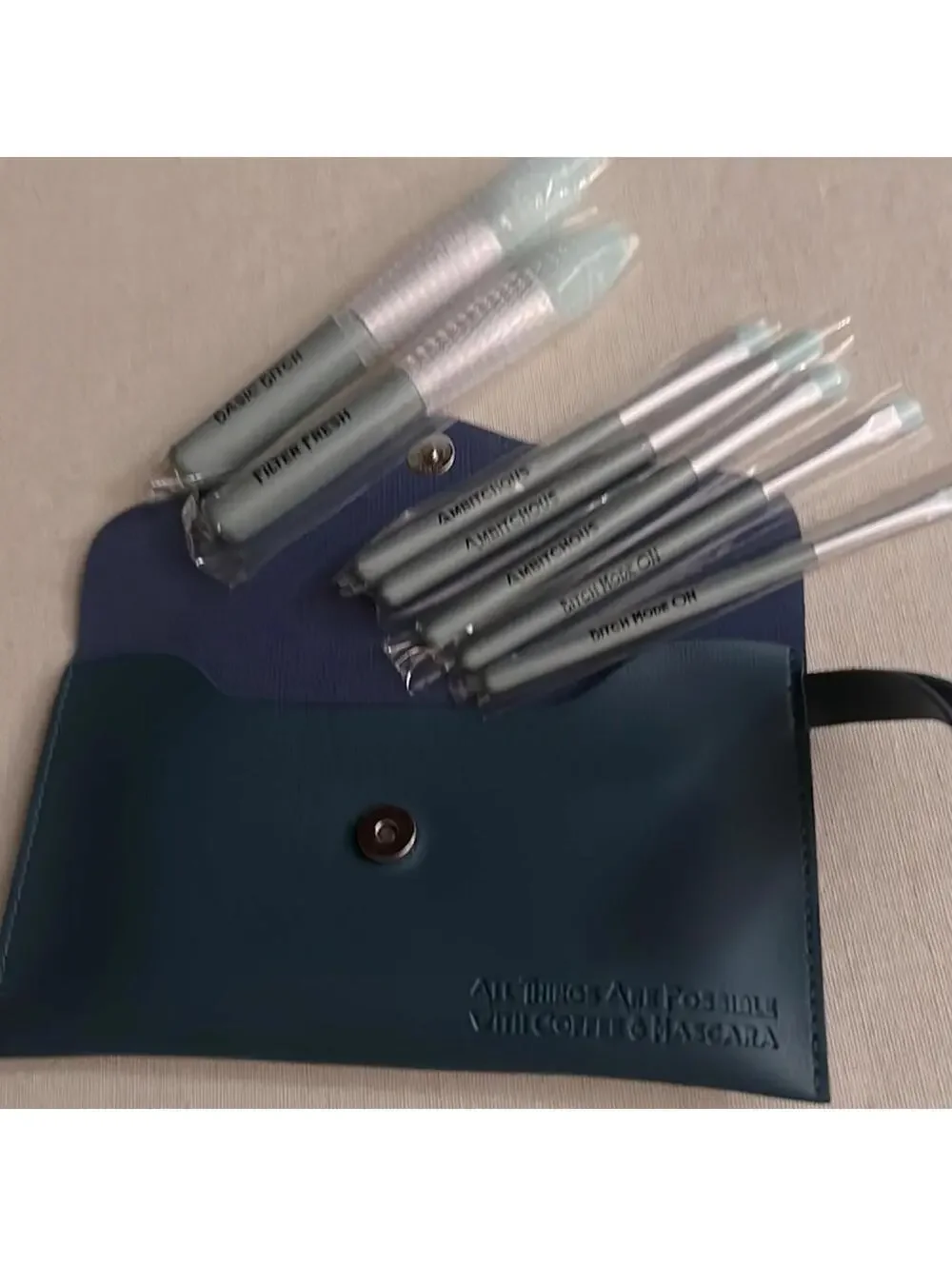 B*itchy Make Up 7 piece Brush Set w Case NWT